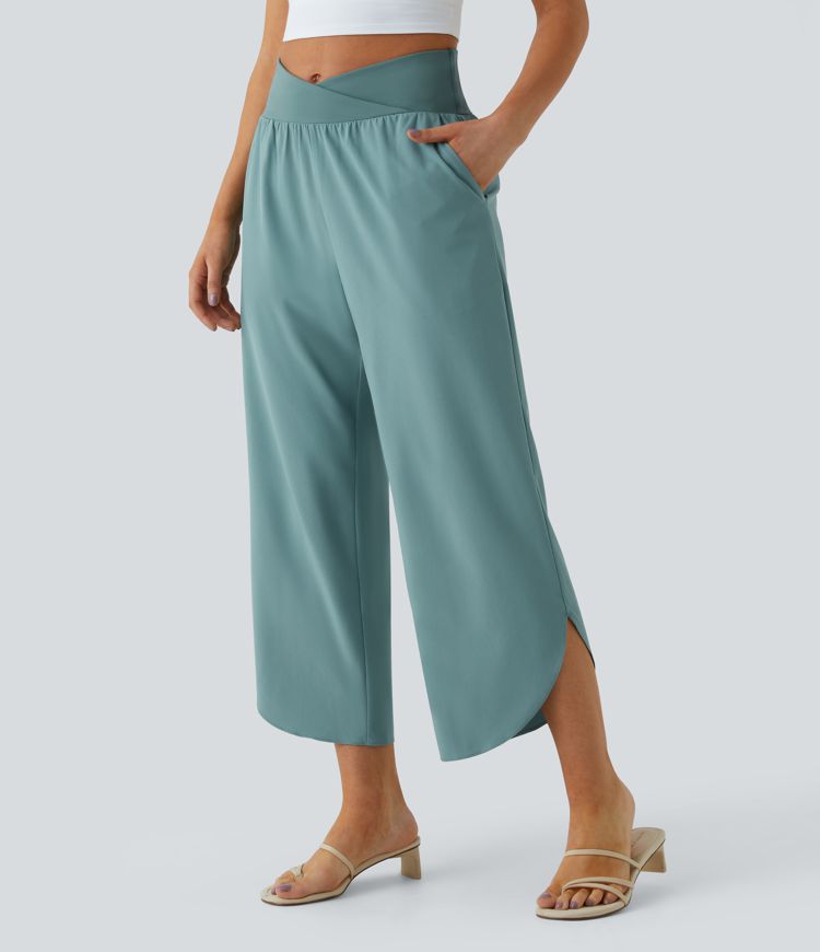 Breezeful™ - Pleated pants with high vitality and side bags