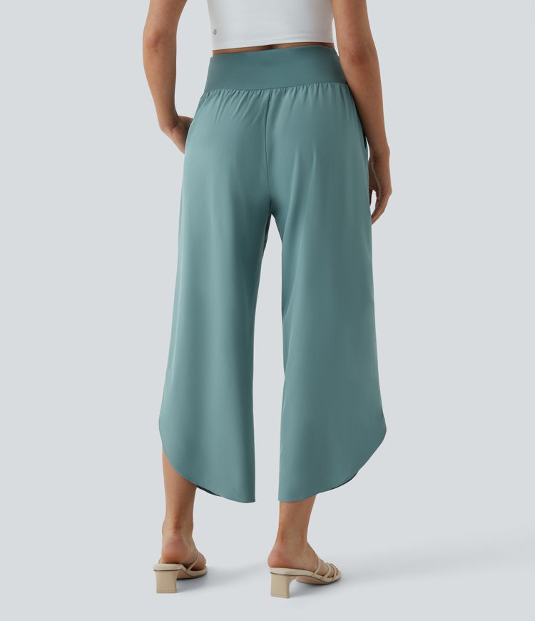 Breezeful™ - Pleated pants with high vitality and side bags