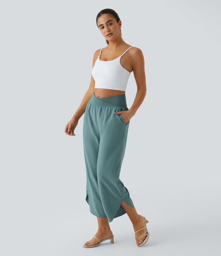 Breezeful™ - Pleated pants with high vitality and side bags