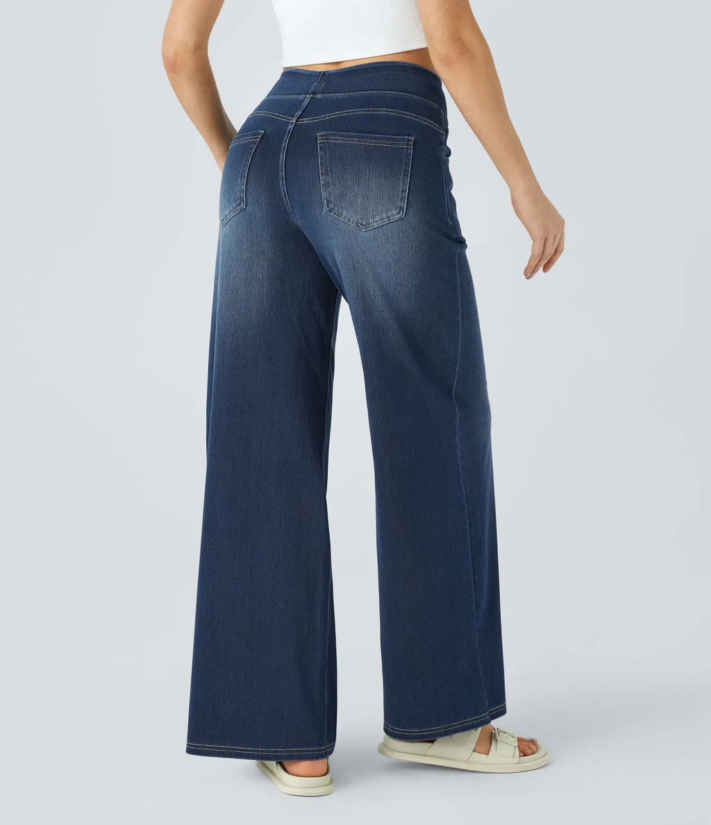 ColaFlex™ Jeans casual with high life, multiple pockets and wide leg