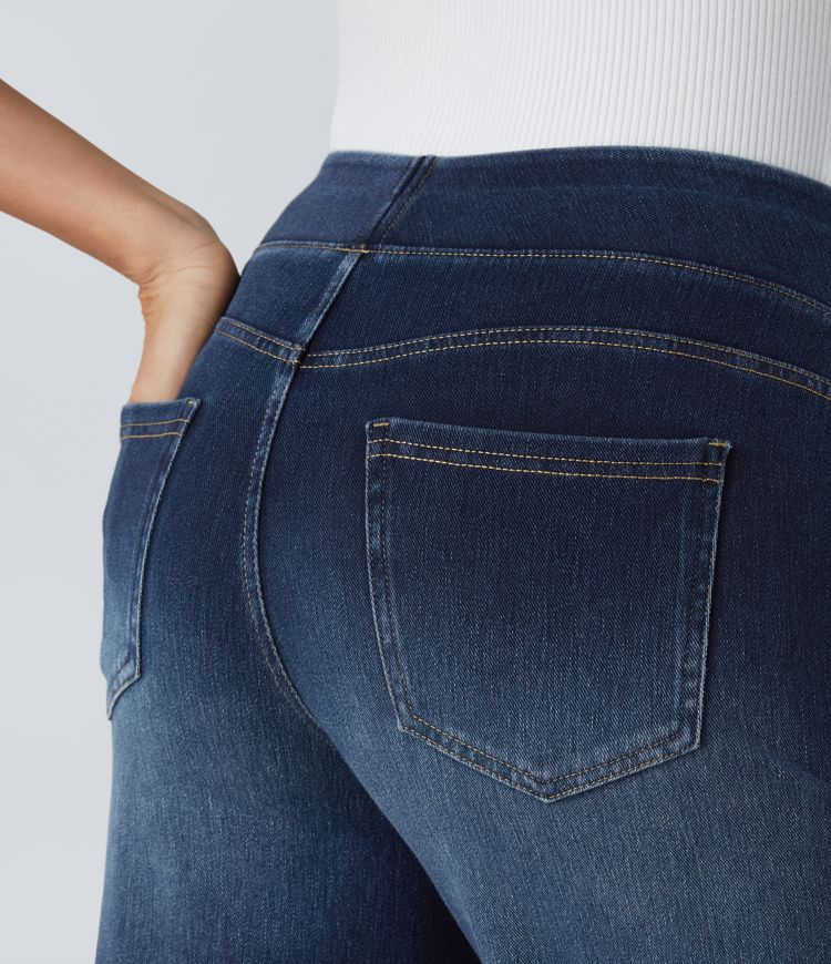 ColaFlex™ Jeans casual with high life, multiple pockets and wide leg