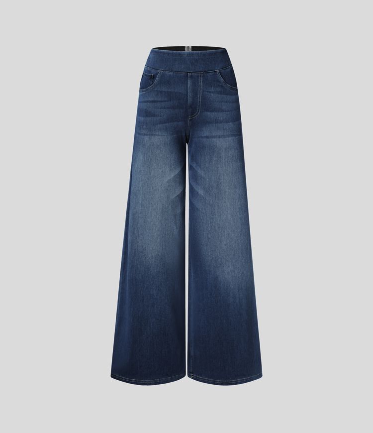 ColaFlex™ Jeans casual with high life, multiple pockets and wide leg