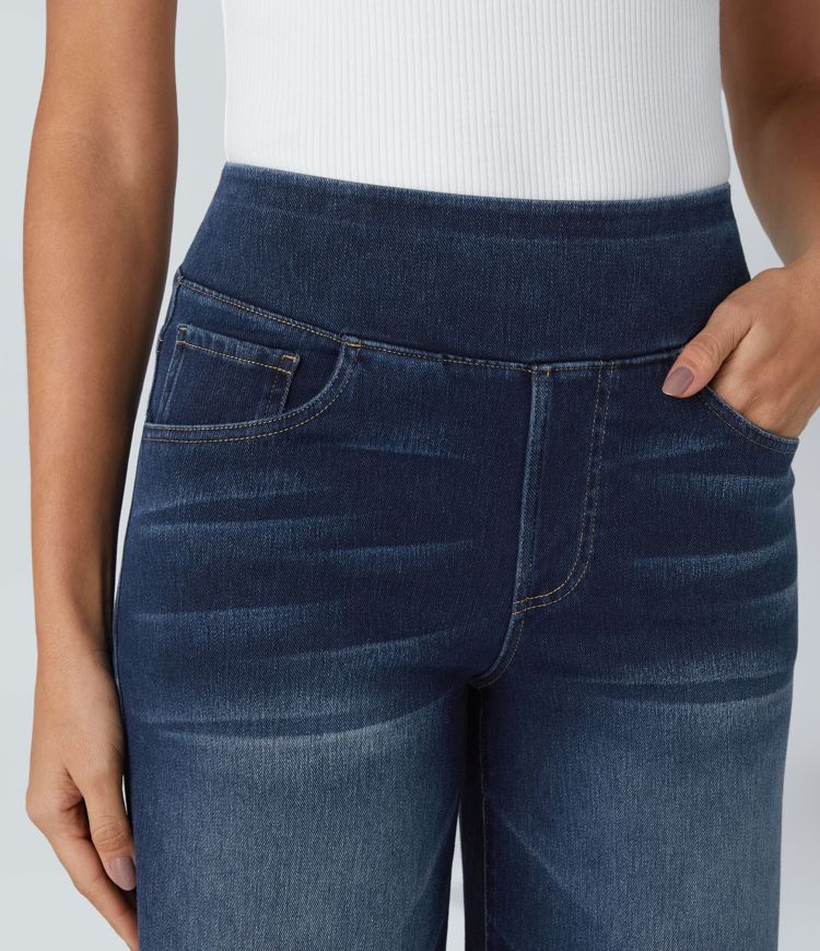 ColaFlex™ Jeans casual with high life, multiple pockets and wide leg