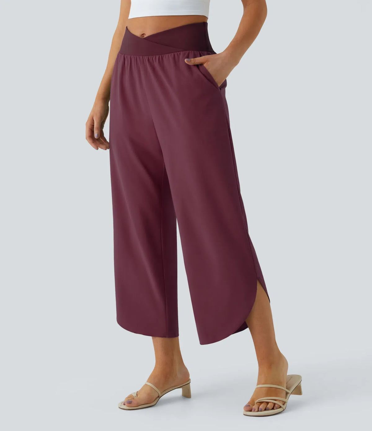 Breezeful™ - Pleated pants with high vitality and side bags