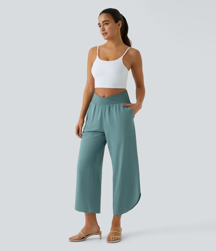 Breezeful™ - Pleated pants with high vitality and side bags