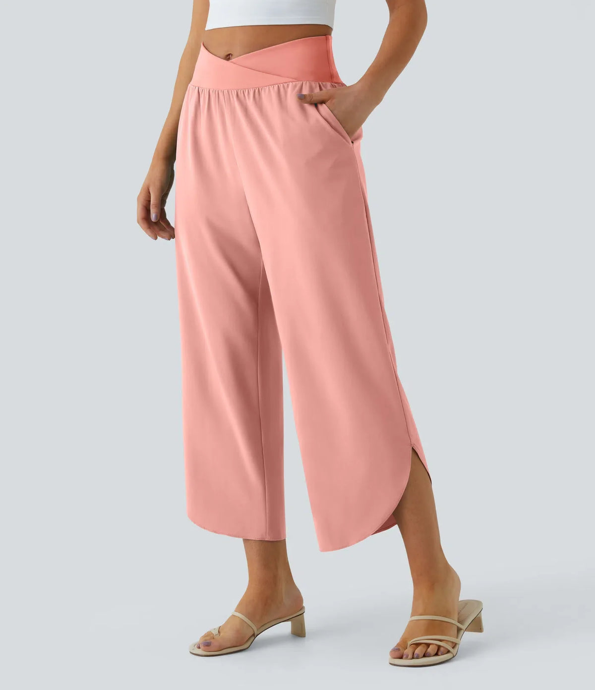 Breezeful™ - Pleated pants with high vitality and side bags