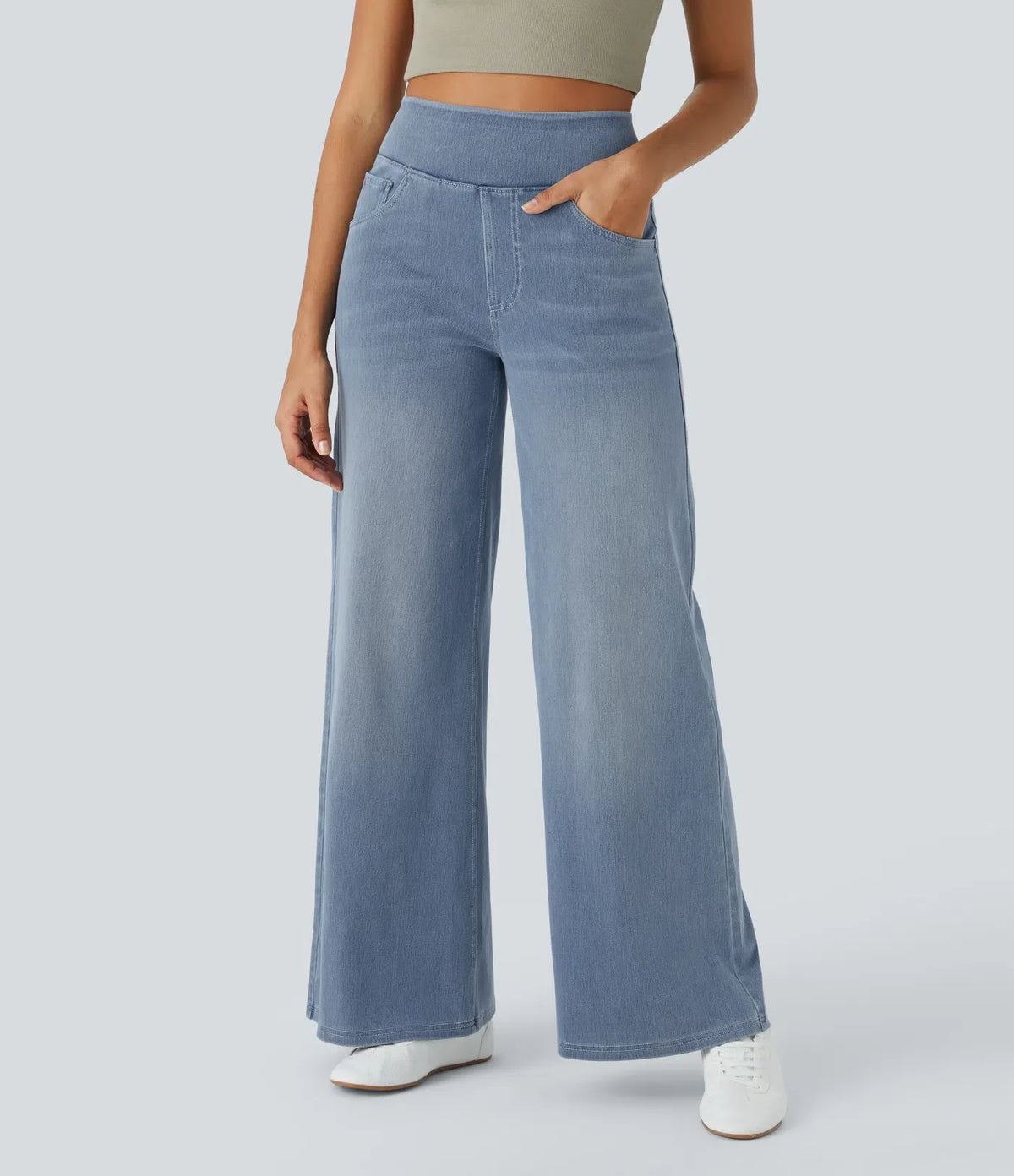 ColaFlex™ Jeans casual with high life, multiple pockets and wide leg